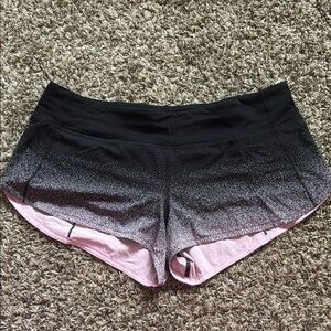 Women's Black and Pink Ombre Shorts